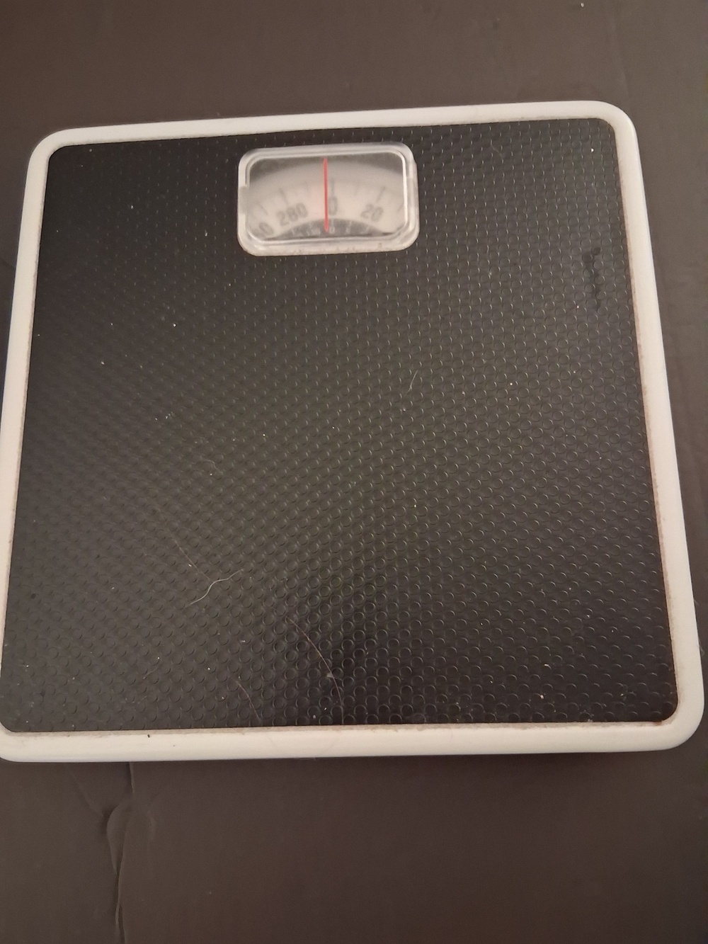 Source Unknown Black and White Analog Bathroom Scale